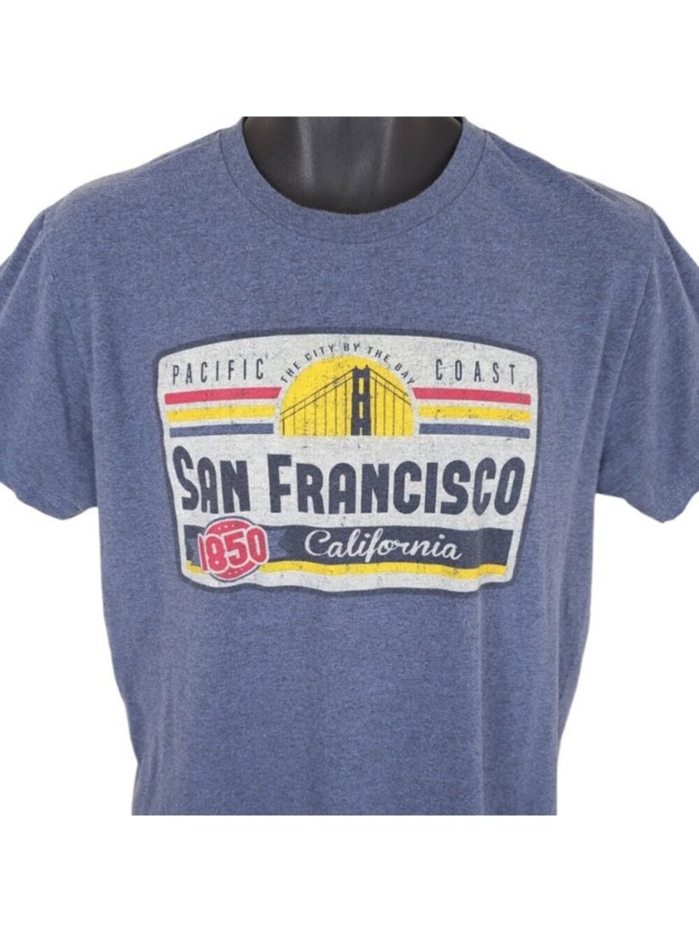 San Francisco T Shirt Mens Size Medium Blue Golden Gate Bridge California